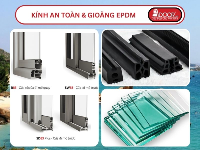 Kính An Toàn Và Gioăng EPDM Kín Khít Đi Kèm Cửa Nhôm Kính MaxPro Adoor Tại Hạ Long