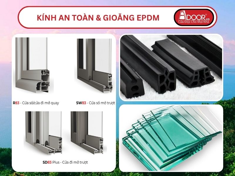 Kính An Toàn Và Gioăng EPDM Kín Khít Đi Kèm Cửa Nhôm Kính MaxPro Adoor Tại Hà Tiên