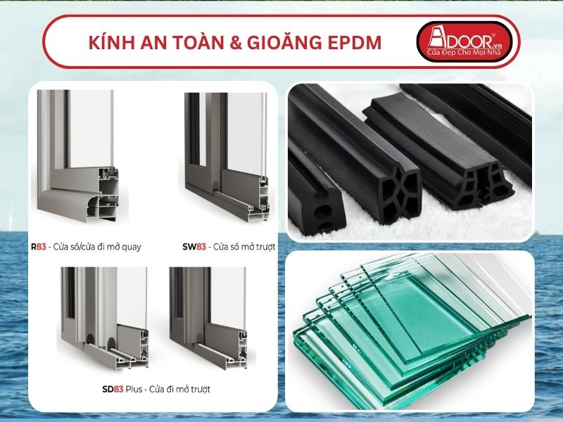 Kính An Toàn Và Gioăng EPDM Kín Khít Đi Kèm Cửa Nhôm Kính MaxPro Adoor Tại Móng Cái