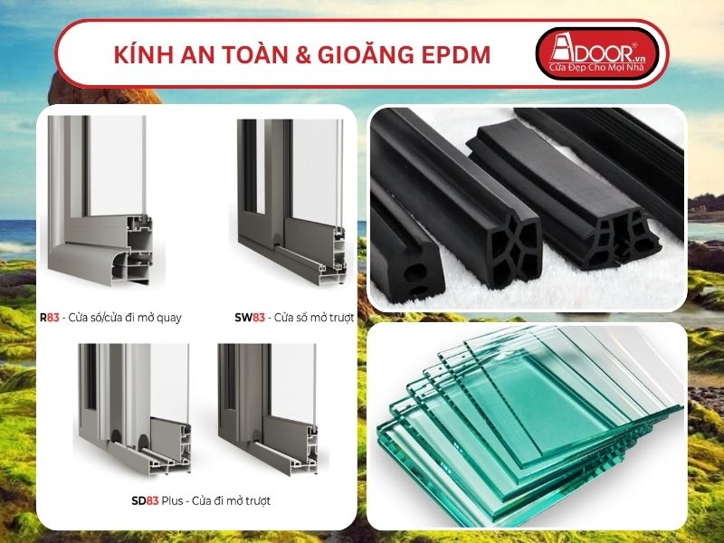 Kính An Toàn Và Gioăng EPDM Kín Khít Đi Kèm Cửa Nhôm Kính MaxPro Adoor Tại Phan Thiết