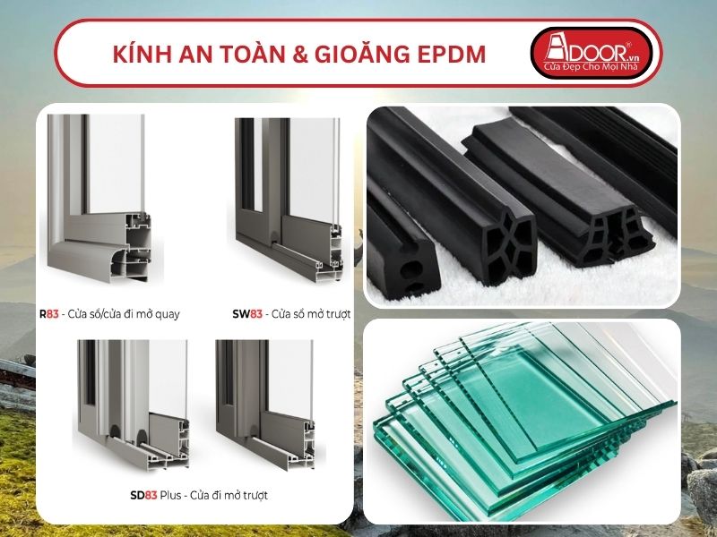 Kính An Toàn Và Gioăng EPDM Kín Khít Đi Kèm Cửa Nhôm Kính MaxPro Adoor Tại Quảng Ninh