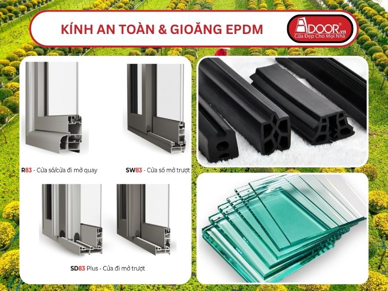 Kính An Toàn Và Gioăng EPDM Kín Khít Đi Kèm Cửa Nhôm Kính MaxPro Adoor Tại Sa Đéc