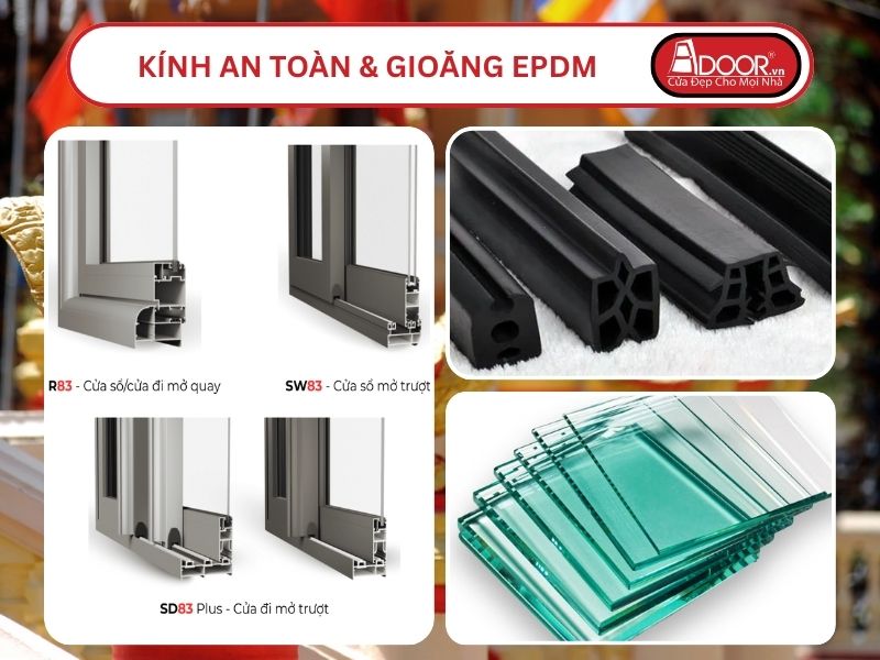 Kính An Toàn Và Gioăng EPDM Kín Khít Đi Kèm Cửa Nhôm Kính MaxPro Adoor Tại Sóc Trăng