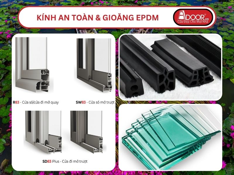 Kính An Toàn Và Gioăng EPDM Kín Khít Đi Kèm Cửa Nhôm Kính MaxPro Adoor Tại Vị Thanh