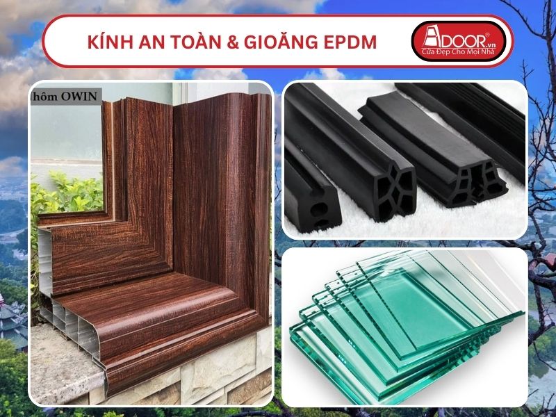 Kính An Toàn Và Gioăng EPDM Kín Khít Đi Kèm Cửa Nhôm Kính Thủy Lực Adoor Tại Dĩ An