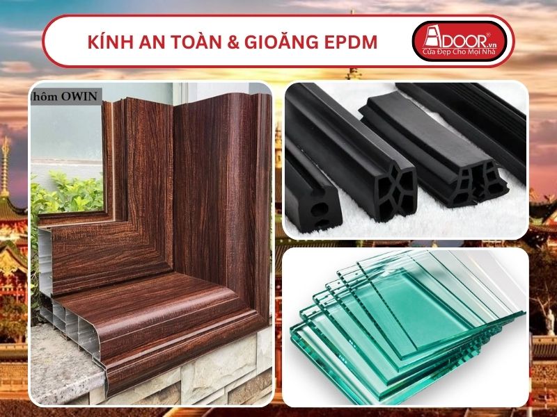 Kính An Toàn Và Gioăng EPDM Kín Khít Đi Kèm Cửa Nhôm Kính Thủy Lực Adoor Tại Gia Lai
