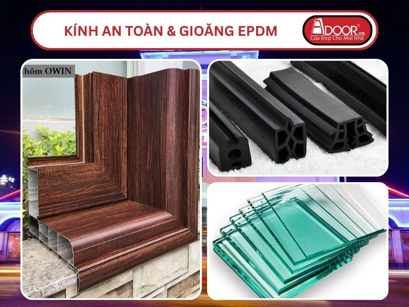 Kính An Toàn Và Gioăng EPDM Kín Khít Đi Kèm Cửa Nhôm Kính Thủy Lực Adoor Tại Hồ Chí Minh