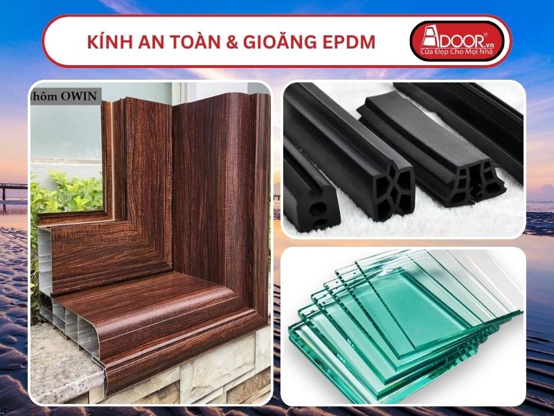 Kính An Toàn Và Gioăng EPDM Kín Khít Đi Kèm Cửa Nhôm Kính Thủy Lực Adoor Tại Mỹ Tho