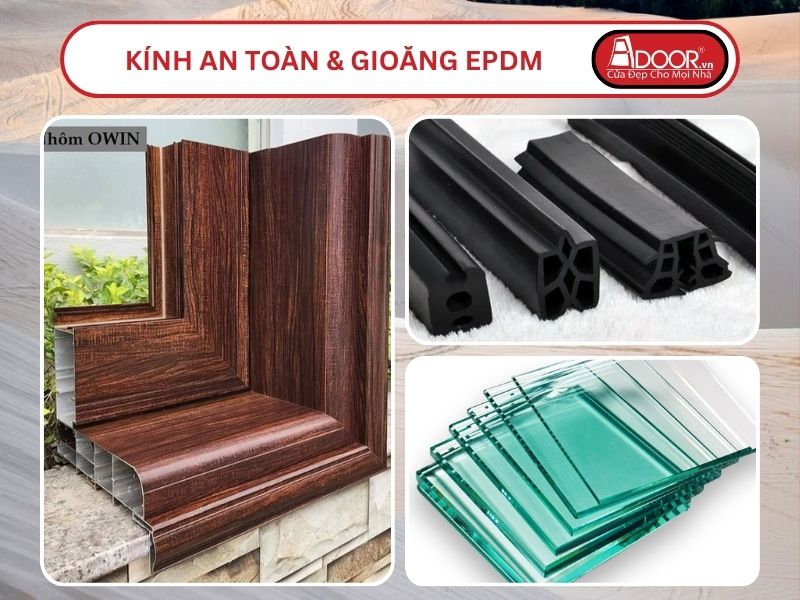 Kính An Toàn Và Gioăng EPDM Kín Khít Đi Kèm Cửa Nhôm Kính Thủy Lực Adoor Tại Phan Thiết.