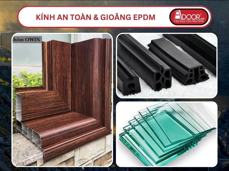 Kính An Toàn Và Gioăng EPDM Kín Khít Đi Kèm Cửa Nhôm Kính Thủy Lực Adoor Tại Quảng Ninh