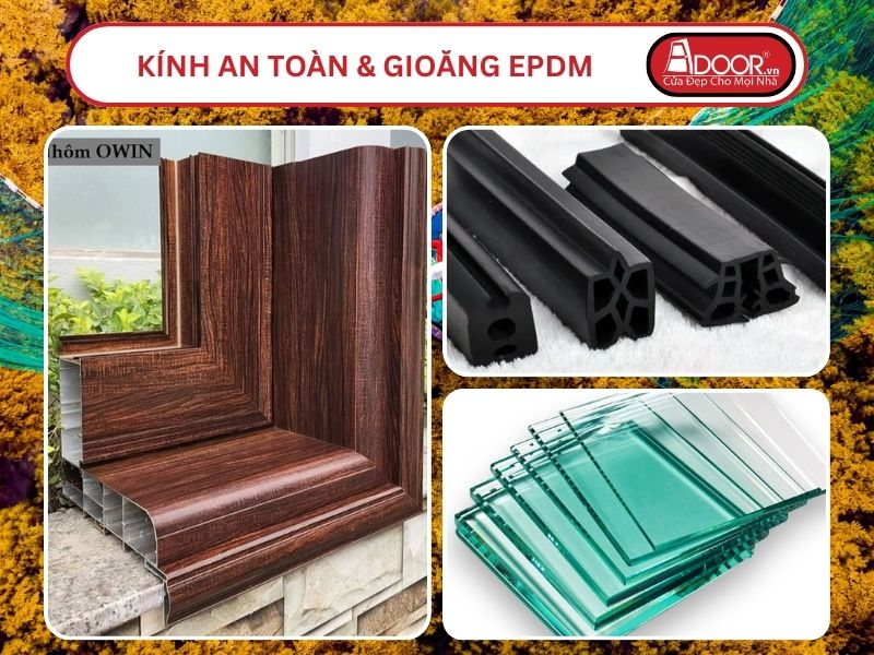 Kính An Toàn Và Gioăng EPDM Kín Khít Đi Kèm Cửa Nhôm Kính Thủy Lực Adoor Tại Quy Nhơn