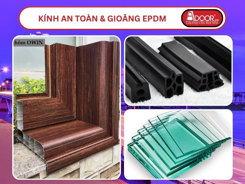 Kính An Toàn Và Gioăng EPDM Kín Khít Đi Kèm Cửa Nhôm Kính Thủy Lực Adoor Tại Rạch Giá