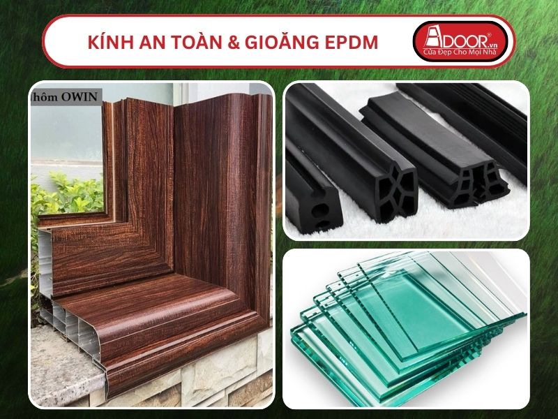 Kính An Toàn Và Gioăng EPDM Kín Khít Đi Kèm Cửa Nhôm Kính Thủy Lực Adoor Tại Tam Kỳ