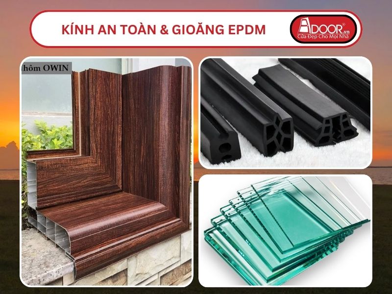Kính An Toàn Và Gioăng EPDM Kín Khít Đi Kèm Cửa Nhôm Kính Thủy Lực Adoor Tại Tân Uyên