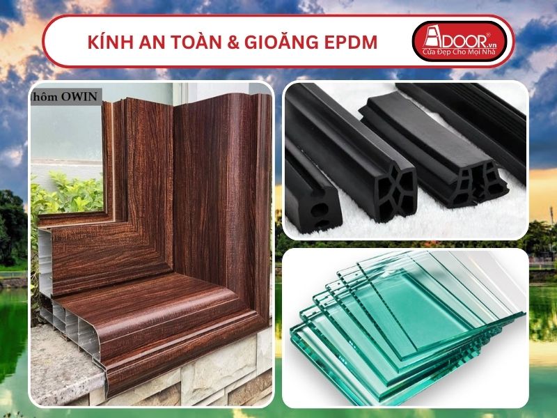 Kính An Toàn Và Gioăng EPDM Kín Khít Đi Kèm Cửa Nhôm Kính Thủy Lực Adoor Tại Thuận An