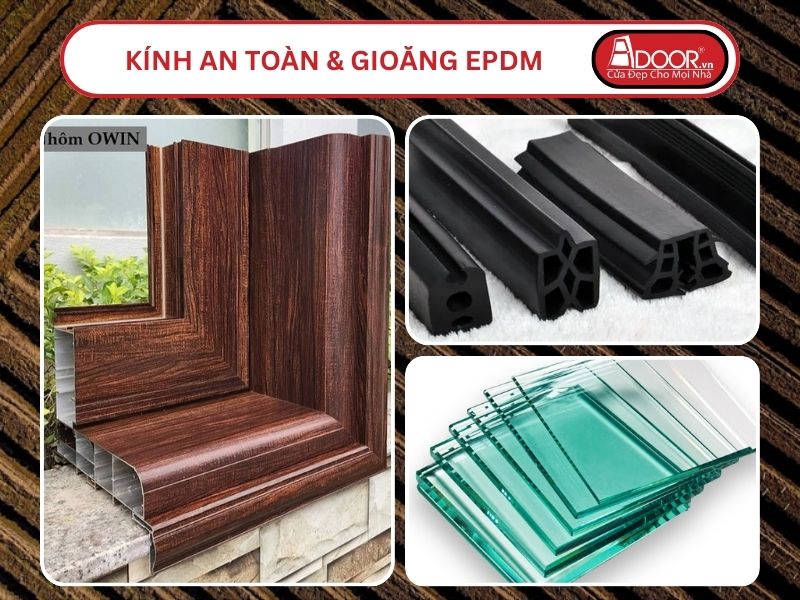 Kính An Toàn Và Gioăng EPDM Kín Khít Đi Kèm Cửa Nhôm Kính Thủy Lực Adoor Tại Trà Vinh