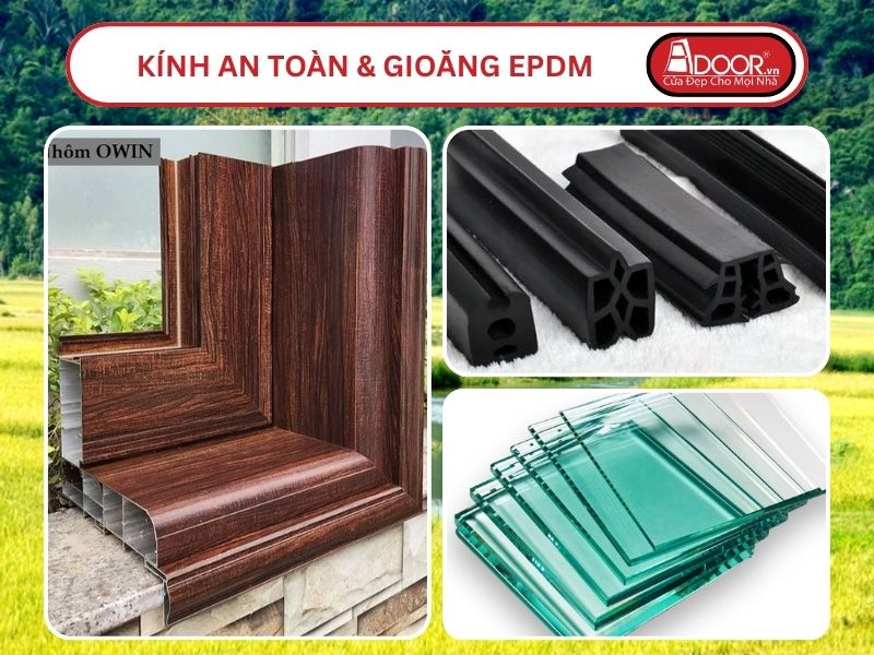 Kính An Toàn Và Gioăng EPDM Kín Khít Đi Kèm Cửa Nhôm Kính Thủy Lực Adoor Tại Tuy Hòa