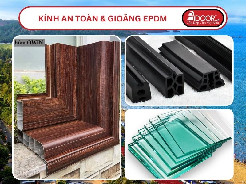 Kính An Toàn Và Gioăng EPDM Kín Khít Đi Kèm Cửa Nhôm Kính Thủy Lực Adoor Tại Vinh