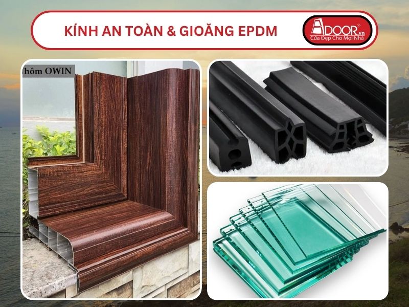 Kính An Toàn Và Gioăng EPDM Kín Khít Đi Kèm Cửa Nhôm Kính Thủy Lực Adoor Tại Vũng Tàu