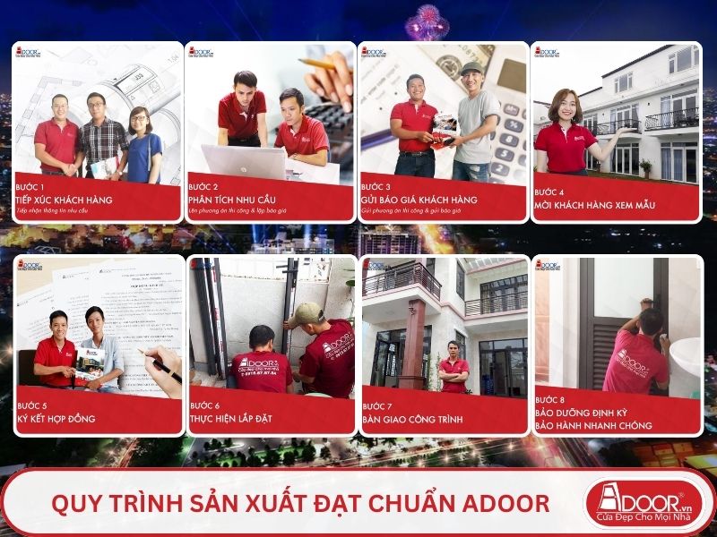 Quy trình Adoor phục vụ khách hàng tại Dĩ An