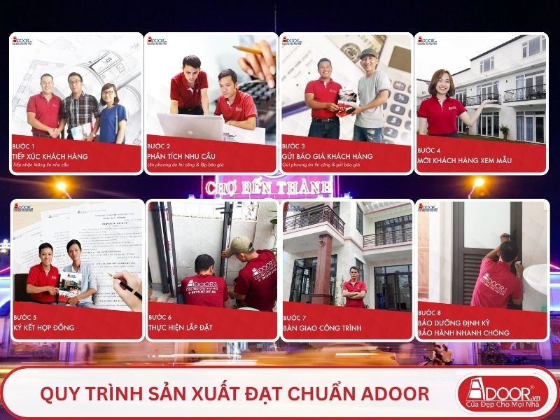 Quy trình Adoor phục vụ khách hàng tại Hồ Chí Minh