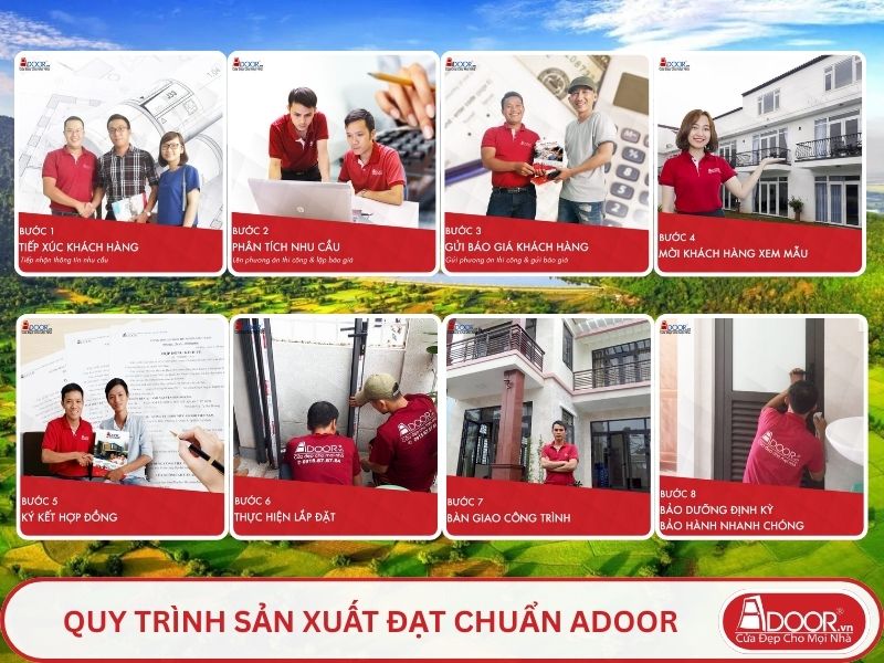 Quy trình Adoor phục vụ khách hàng tại Long Xuyên