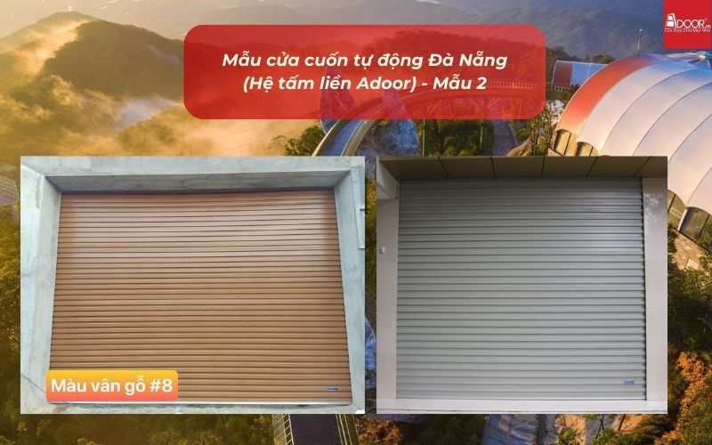 Mẫu cửa cuốn tự động Đà Nẵng (Hệ tấm liền Adoor) - Mẫu 2