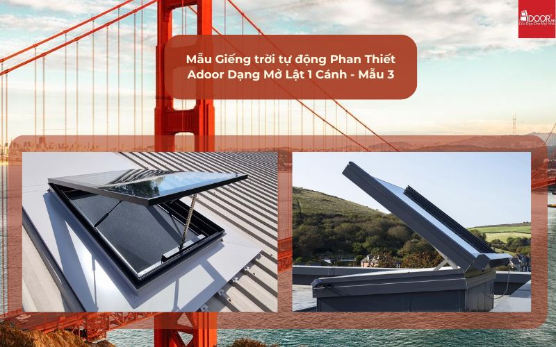 Giếng Trời Tự Động Phan Thiết – Mẫu Mở Lật 1 Cánh