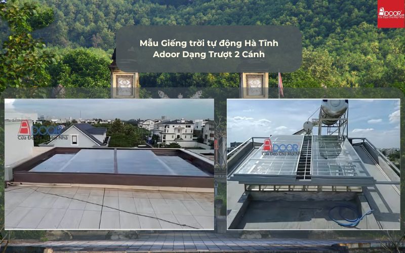 Mẫu Giếng trời tự động Hà Tĩnh Adoor Dạng Trượt 2 Cánh Mẫu Giếng trời tự động Hà Tĩnh Adoor Dạng Trượt 2 Cánh