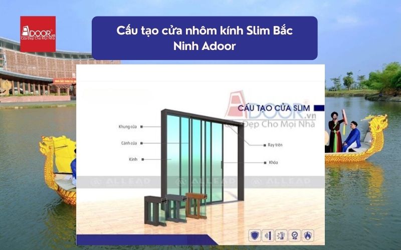 Cấu tạo cửa nhôm kính Slim Bắc Ninh Adoor 01