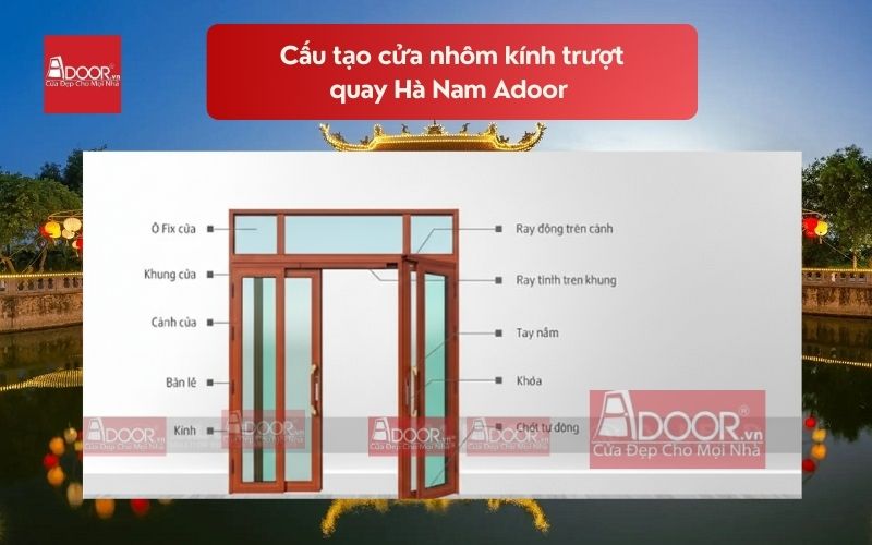 Cấu tạo cửa nhôm kính trượt quay Hà Nam Adoor 01 Cấu tạo cửa nhôm kính trượt quay Hà Nam Adoor 01