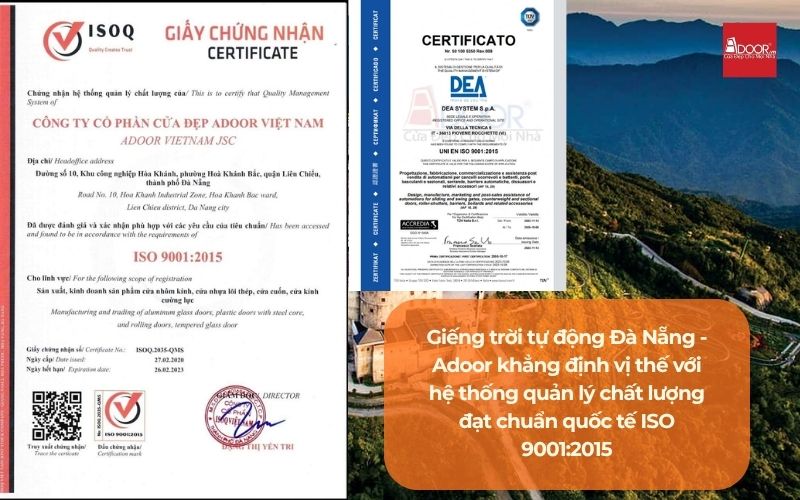 Giếng trời tự động Đà Nẵng - Adoor khẳng định vị thế với hệ thống quản lý chất lượng đạt chuẩn quốc tế ISO 9001:2015
