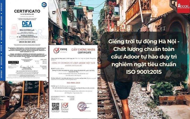 Giếng trời tự động Hà Nội - Chất lượng chuẩn toàn cầu: Adoor tự hào duy trì nghiêm ngặt tiêu chuẩn ISO 9001:2015