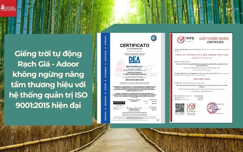 Giếng trời tự động Rạch Giá - Adoor không ngừng nâng tầm thương hiệu với hệ thống quản trị ISO 9001:2015 hiện đại