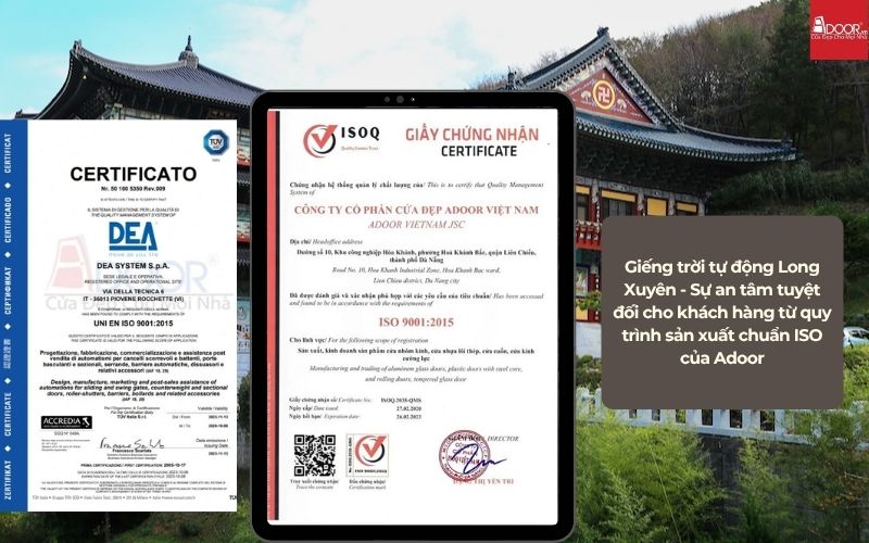 Giếng trời tự động Long Xuyên - Sự an tâm tuyệt đối cho khách hàng từ quy trình sản xuất chuẩn ISO của Adoor