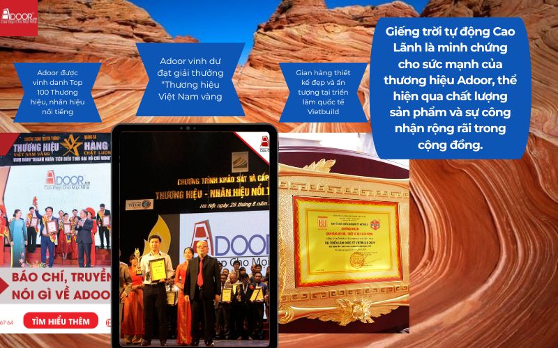Giếng trời tự động Cao Lãnh là minh chứng cho sức mạnh của thương hiệu Adoor, thể hiện qua chất lượng sản phẩm và sự công nhận rộng rãi trong cộng đồng.