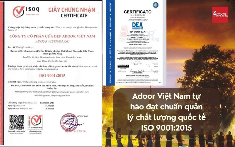 Chứng nhận kiểm định sản phẩm cửa nhôm Slim Kon Tum – Adoor