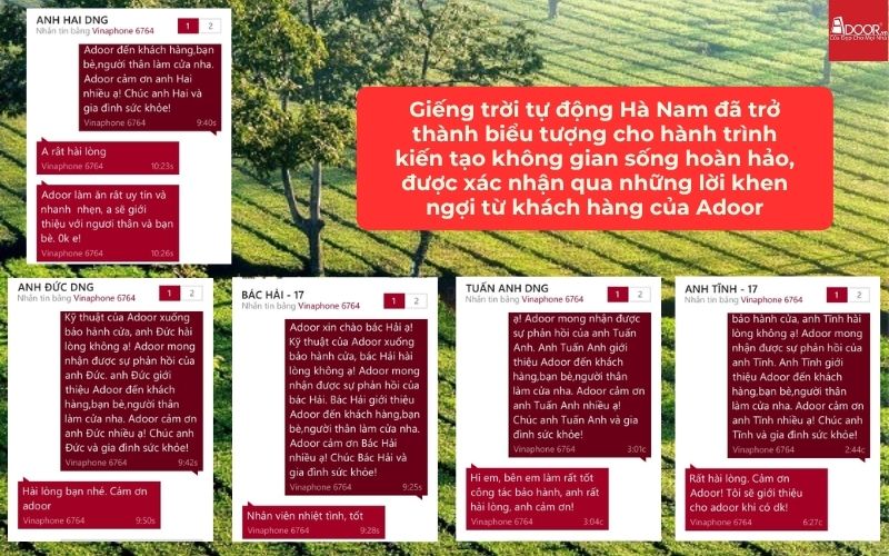 Giếng trời tự động Hà Nam đã trở thành biểu tượng cho hành trình kiến tạo không gian sống hoàn hảo, được xác nhận qua những lời khen ngợi từ khách hàng của Adoor
