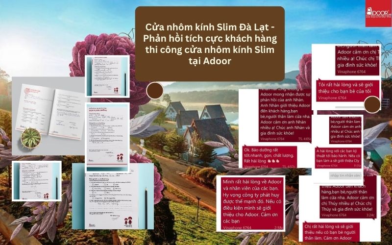 Cửa nhôm kính Slim Đà Lạt - Phản hồi tích cực khách hàng thi công cửa nhôm kính Slim tại Adoor