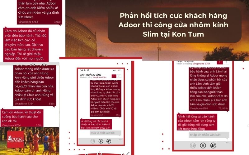 Phản hồi của khách hàng về cửa nhôm kính Slim Kon Tum – Adoor