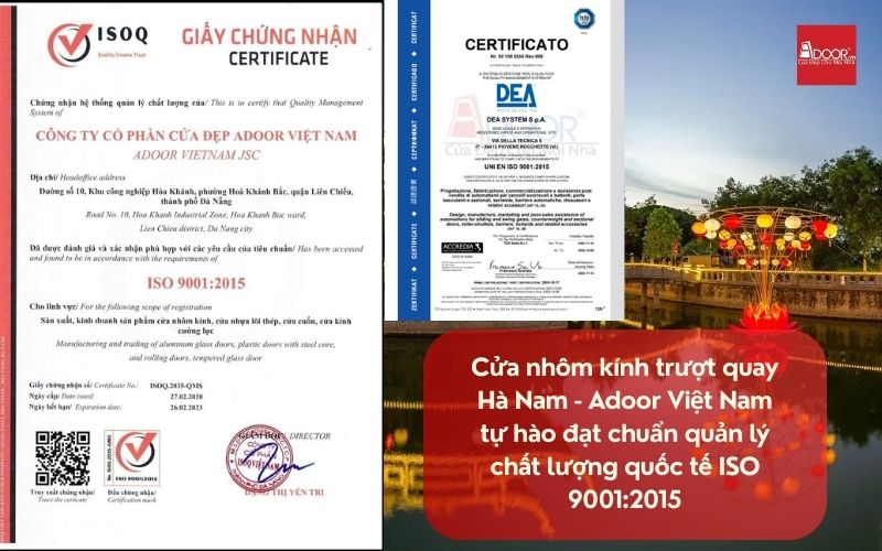 Cửa nhôm kính trượt quay Hà Nam - Adoor Việt Nam tự hào đạt chuẩn quản lý chất lượng quốc tế ISO 9001:2015 Cửa nhôm kính trượt quay Hà Nam - Adoor Việt Nam tự hào đạt chuẩn quản lý chất lượng quốc tế ISO 9001:2015