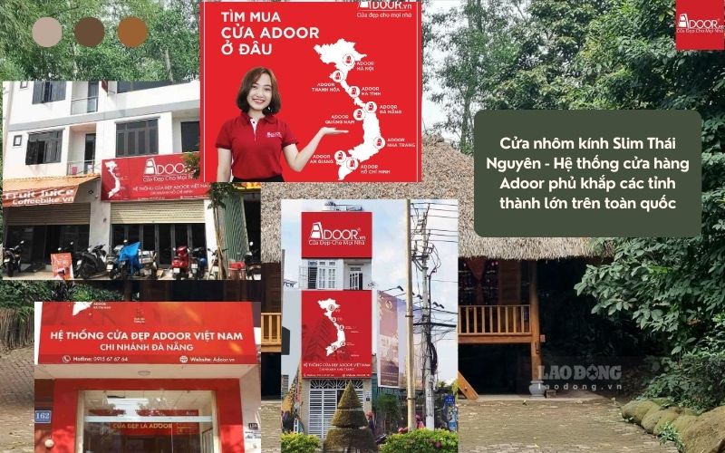 Cửa nhôm kính Slim Thái Nguyên - Hệ thống cửa hàng Adoor phủ khắp các tỉnh thành lớn trên toàn quốc