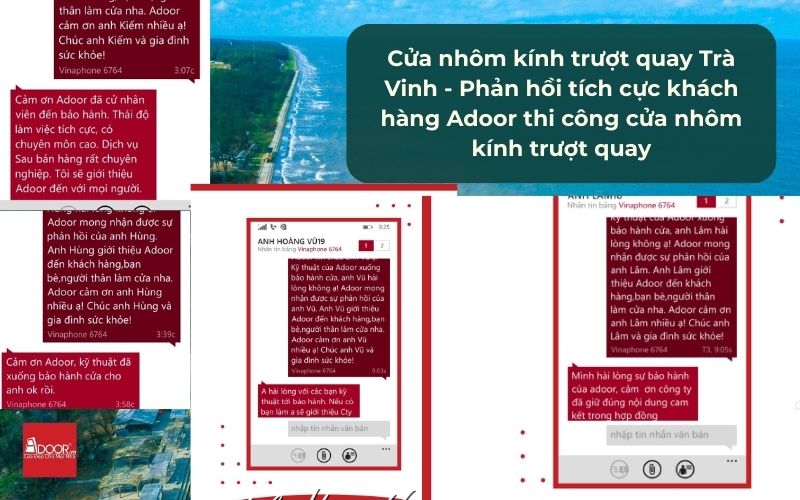 Cửa nhôm kính trượt quay Trà Vinh - Phản hồi tích cực khách hàng Adoor thi công cửa nhôm kính trượt quay Cửa nhôm kính trượt quay Trà Vinh - Phản hồi tích cực khách hàng Adoor thi công cửa nhôm kính trượt quay