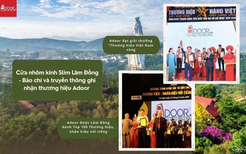 Cửa nhôm kính Slim Lâm Đồng - Báo chí và truyền thông ghi nhận thương hiệu Adoor 