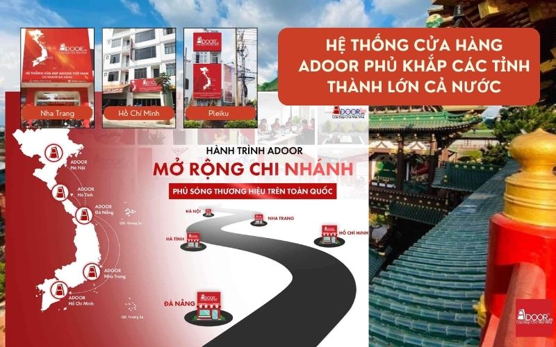 Hệ thống phân phối cửa nhôm kính Slim Pleiku của Adoor phủ rộng, tiện lợi Hệ thống phân phối cửa nhôm kính Slim Pleiku của Adoor phủ rộng, tiện lợi