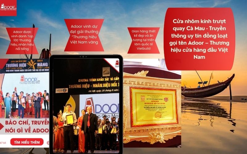 Cửa nhôm kính trượt quay Cà Mau - Truyền thông uy tín đồng loạt gọi tên Adoor – Thương hiệu cửa hàng đầu Việt Nam