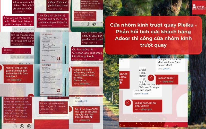 Cửa nhôm kính trượt quay Pleiku - Phản hồi tích cực khách hàng Adoor thi công cửa nhôm kính trượt quay