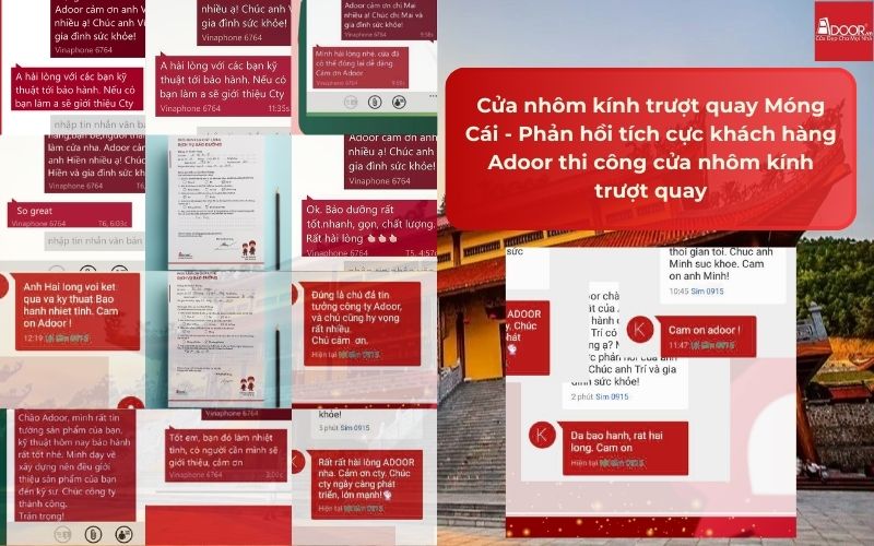 Cửa nhôm kính trượt quay Móng Cái - Phản hồi tích cực khách hàng Adoor thi công cửa nhôm kính trượt quay