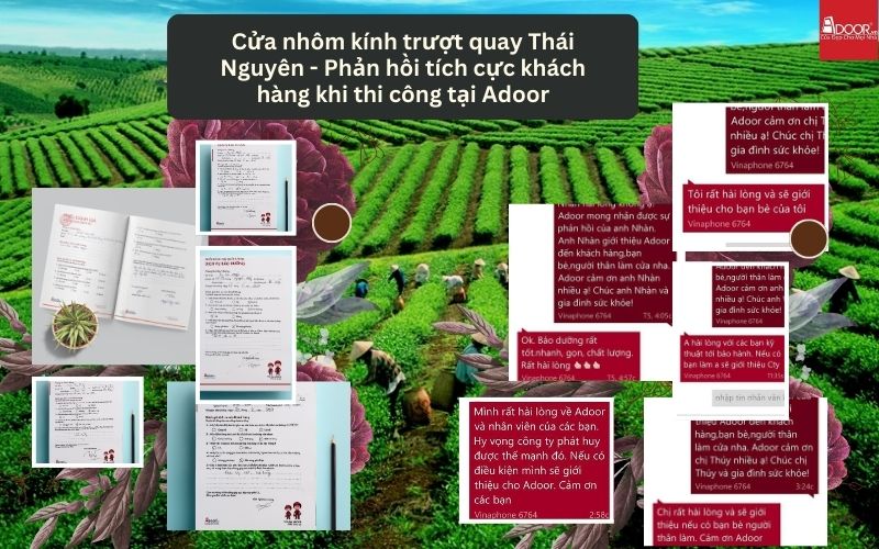 Cửa nhôm kính trượt quay Thái Nguyên - Phản hồi tích cực khách hàng khi thi công tại Adoor