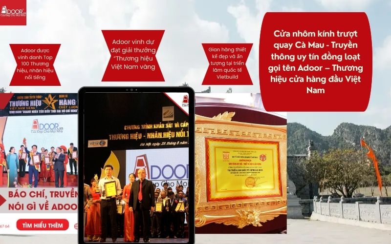 Cửa nhôm kính trượt quay Cà Mau - Truyền thông uy tín đồng loạt gọi tên Adoor – Thương hiệu cửa hàng đầu Việt Nam